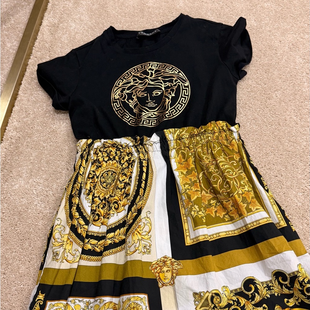 Versace Black and Gold Kids Casual Dress